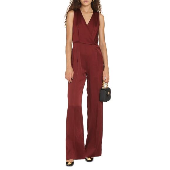 Max Mara Studio Alamaro Jumpsuit - 4 - Burgundy - Picture 1 of 8